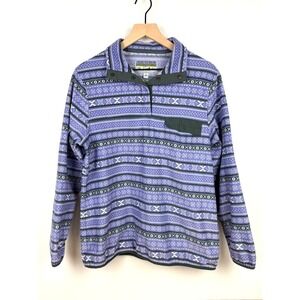 Jachs Cabin Pullover Fleece  Womens Medium Purple with snap‎ Neck